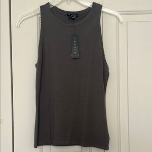 Theory Gray Fitted Sleeveless Tank Top